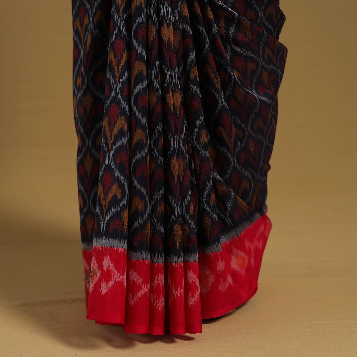 Multicolor Telia Rumal Handloom Cotton Pochampally Double Ikat Saree