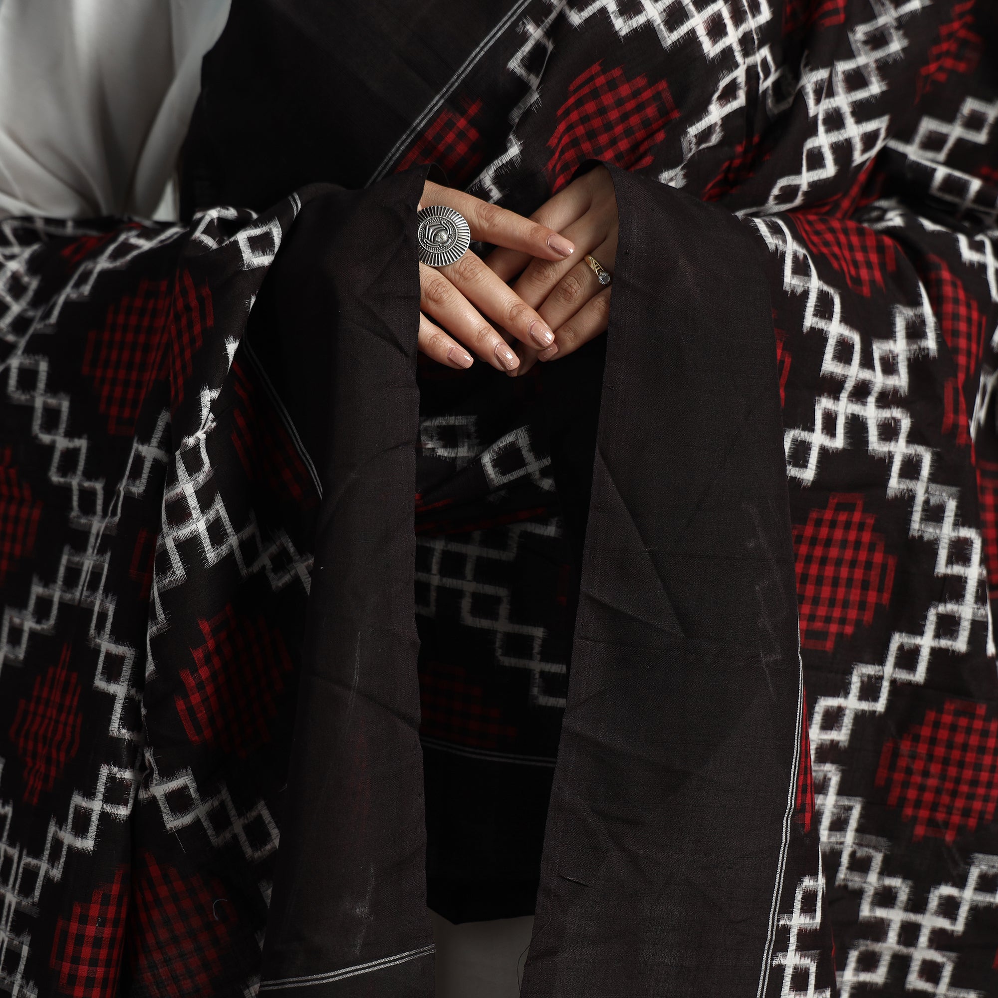 Teliya Rumaal Process Telia Rumal Pochampally Double Ikat Cotton Handloom Dupatta 69