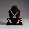 Multicolor - thread beads handmade german silver necklace