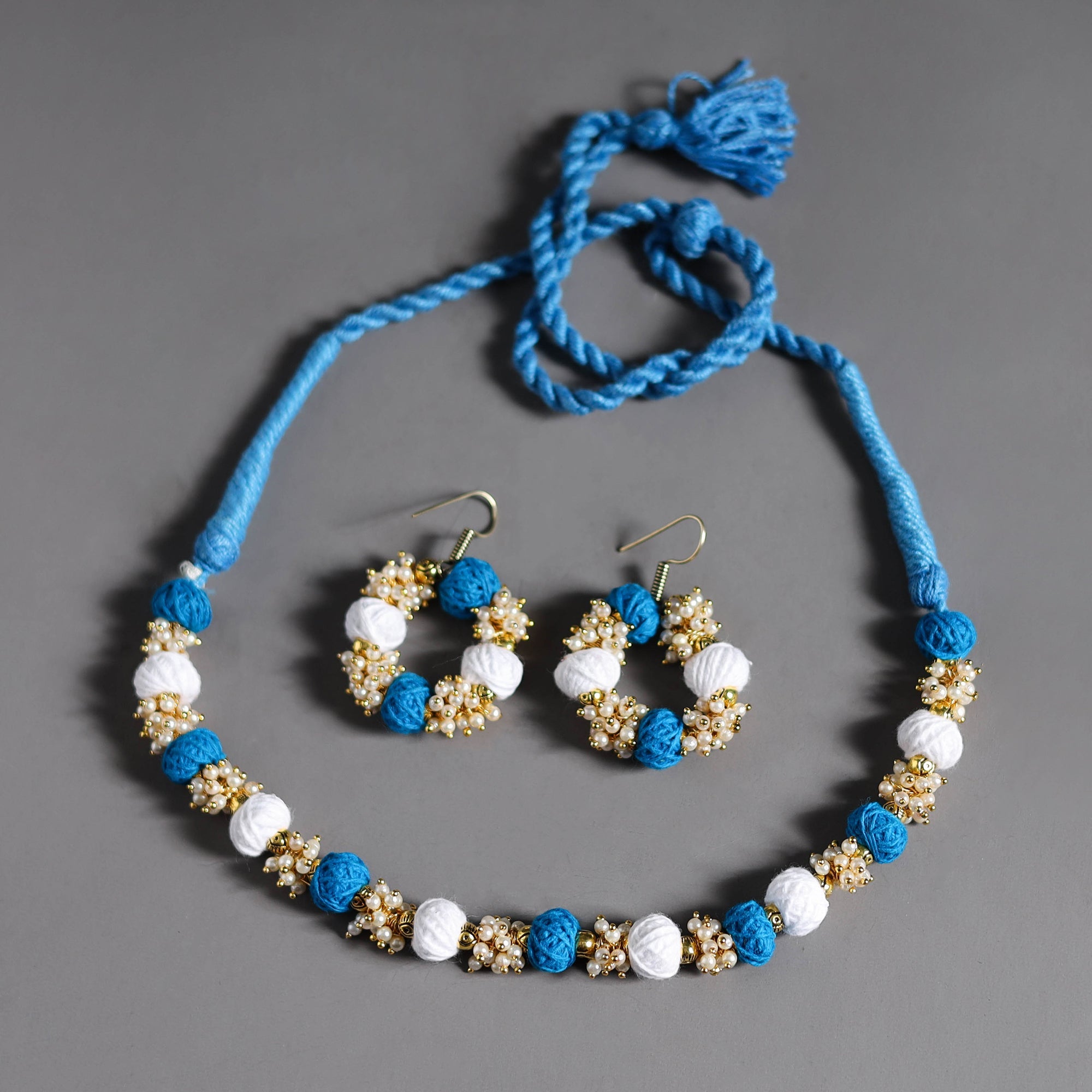 Multicolor - thread beads handmade necklace set 03