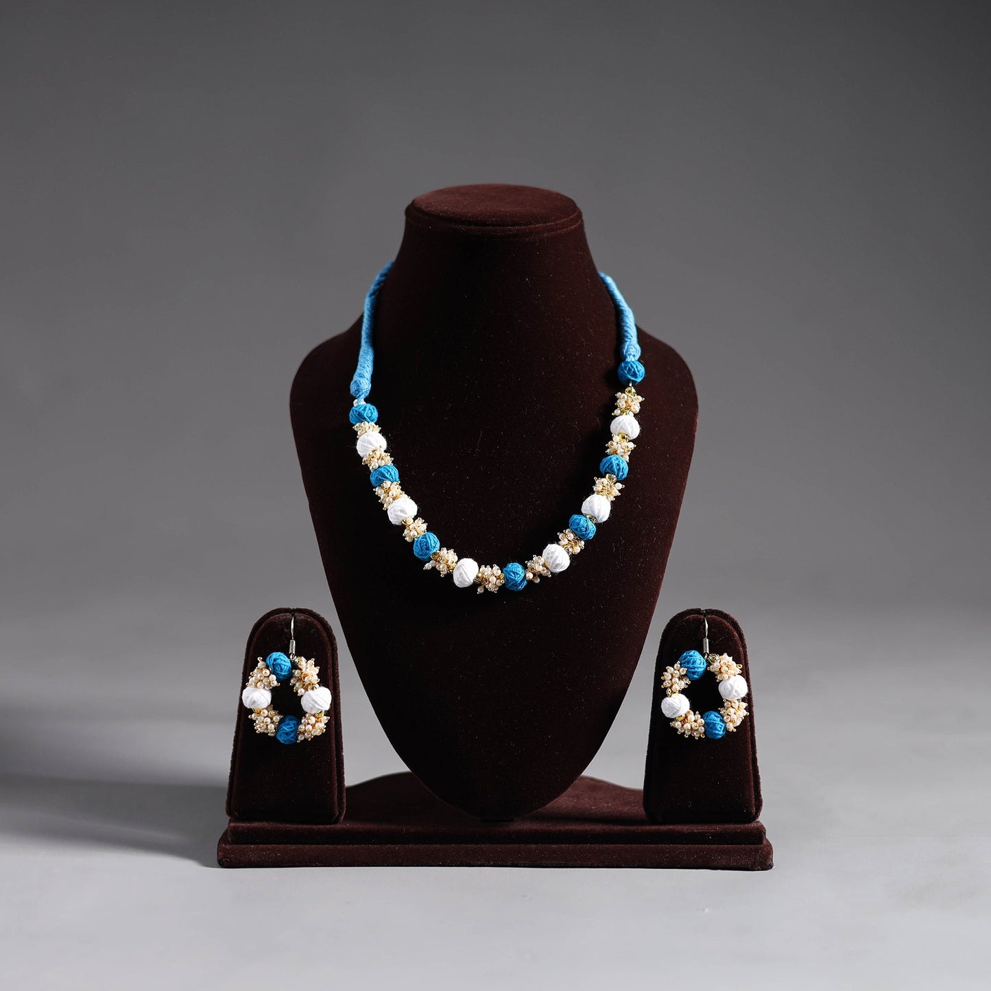 Multicolor - thread beads handmade necklace set 03