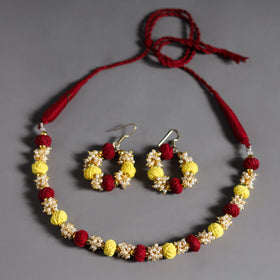Multicolor - thread beads handmade necklace set 09