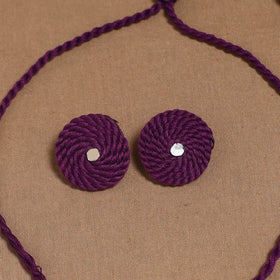 Thread ghungroo & mirror work necklace set 03 - handcrafted