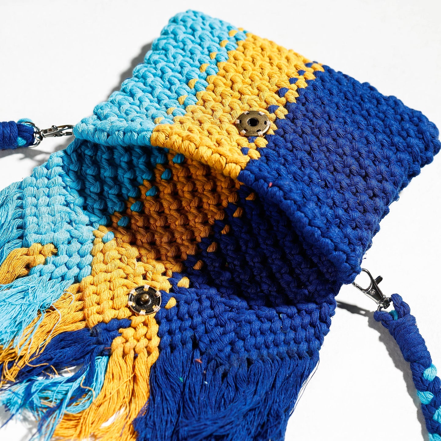 Multicolor Thread Work Handcrafted Macrame Sling Bag 