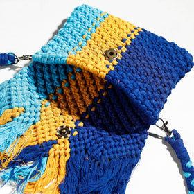 Multicolor Thread Work Handcrafted Macrame Sling Bag 