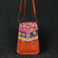  Three Flap Patch Work Leather Sling Bag 