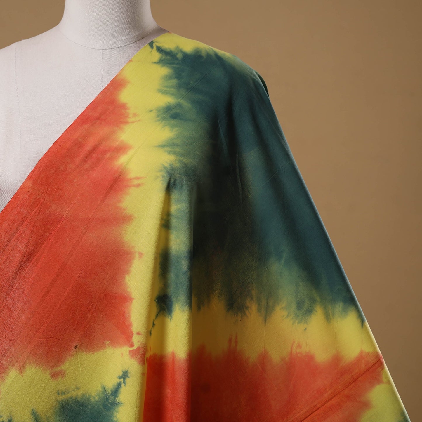 Black - tie-dye cotton shibori fabric 16 - handcrafted