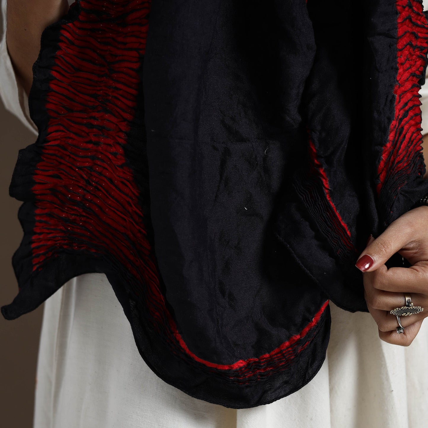  Multicolor Tie & Dye Gajji Silk Shibori Stole