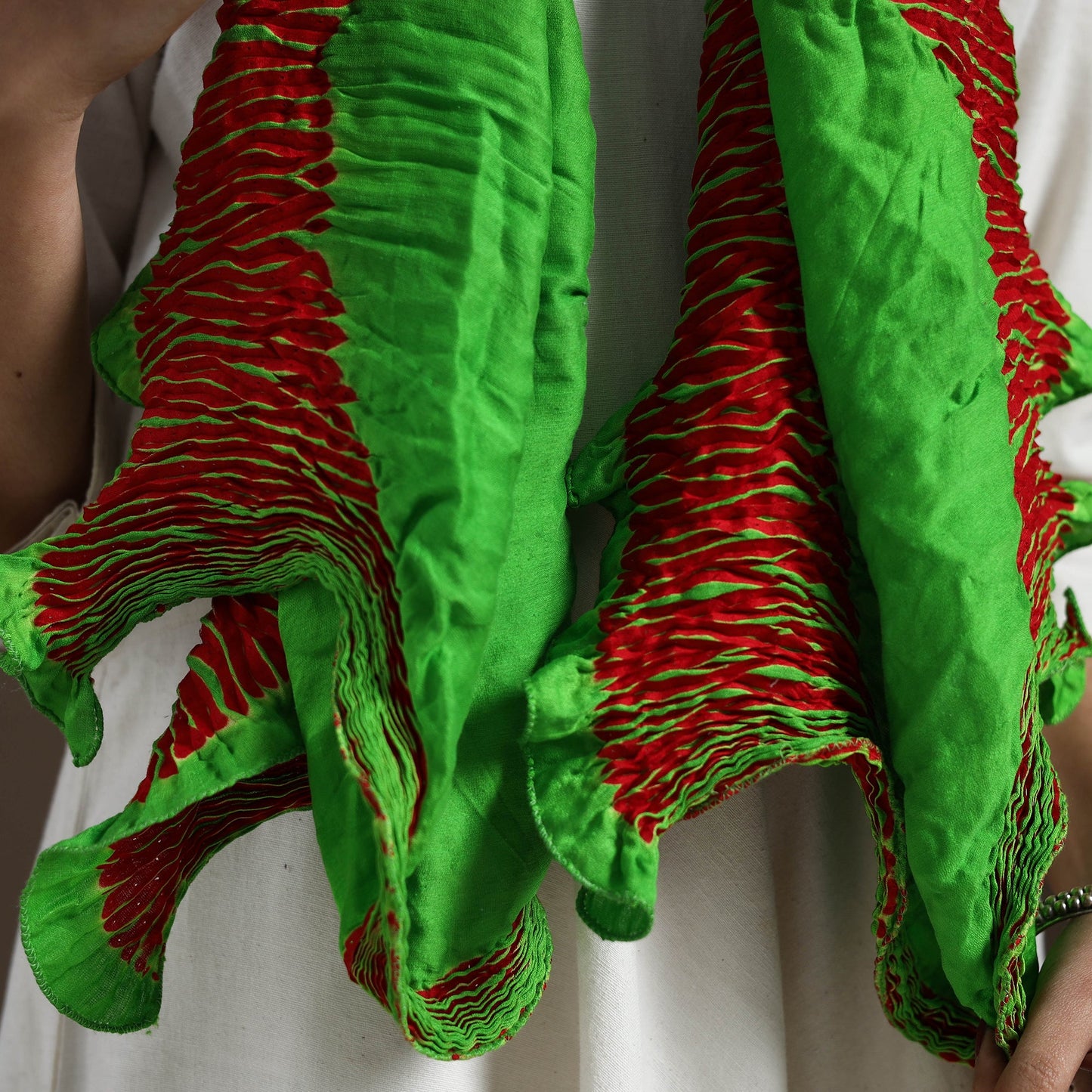  Multicolor Tie & Dye Gajji Silk Shibori Stole