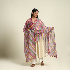  Tie & Dye Multicolor Kota Doria Cotton Leheriya Dupatta