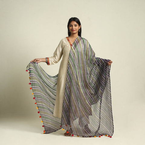 Multicolor - tie & dye kota doria cotton leheriya dupatta