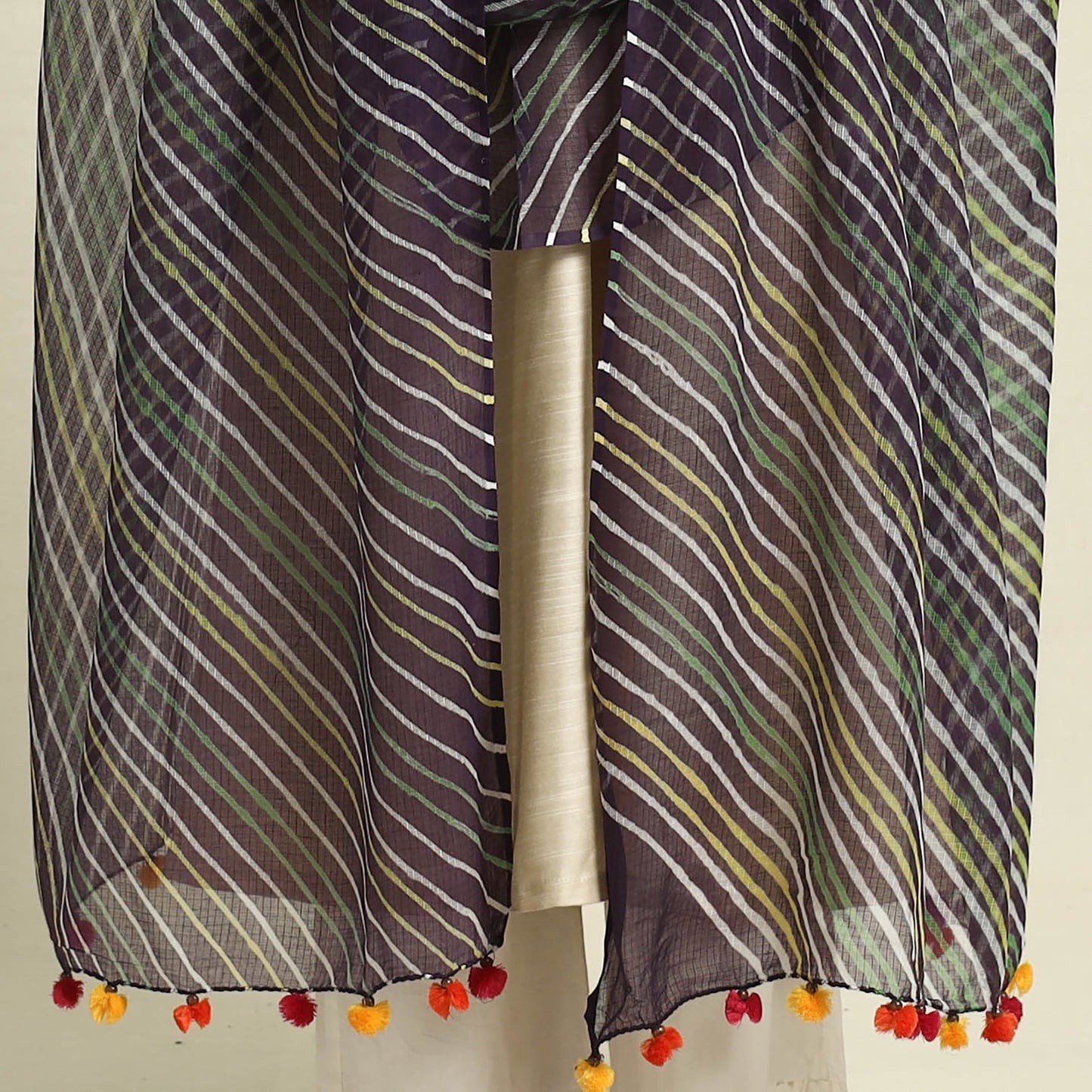 Multicolor - tie & dye kota doria cotton leheriya dupatta