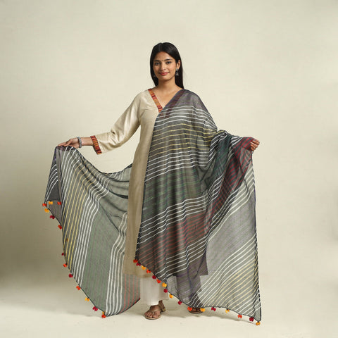 Buy Tie & Dye Multicolor Kota Doria Cotton Leheriya Dupatta