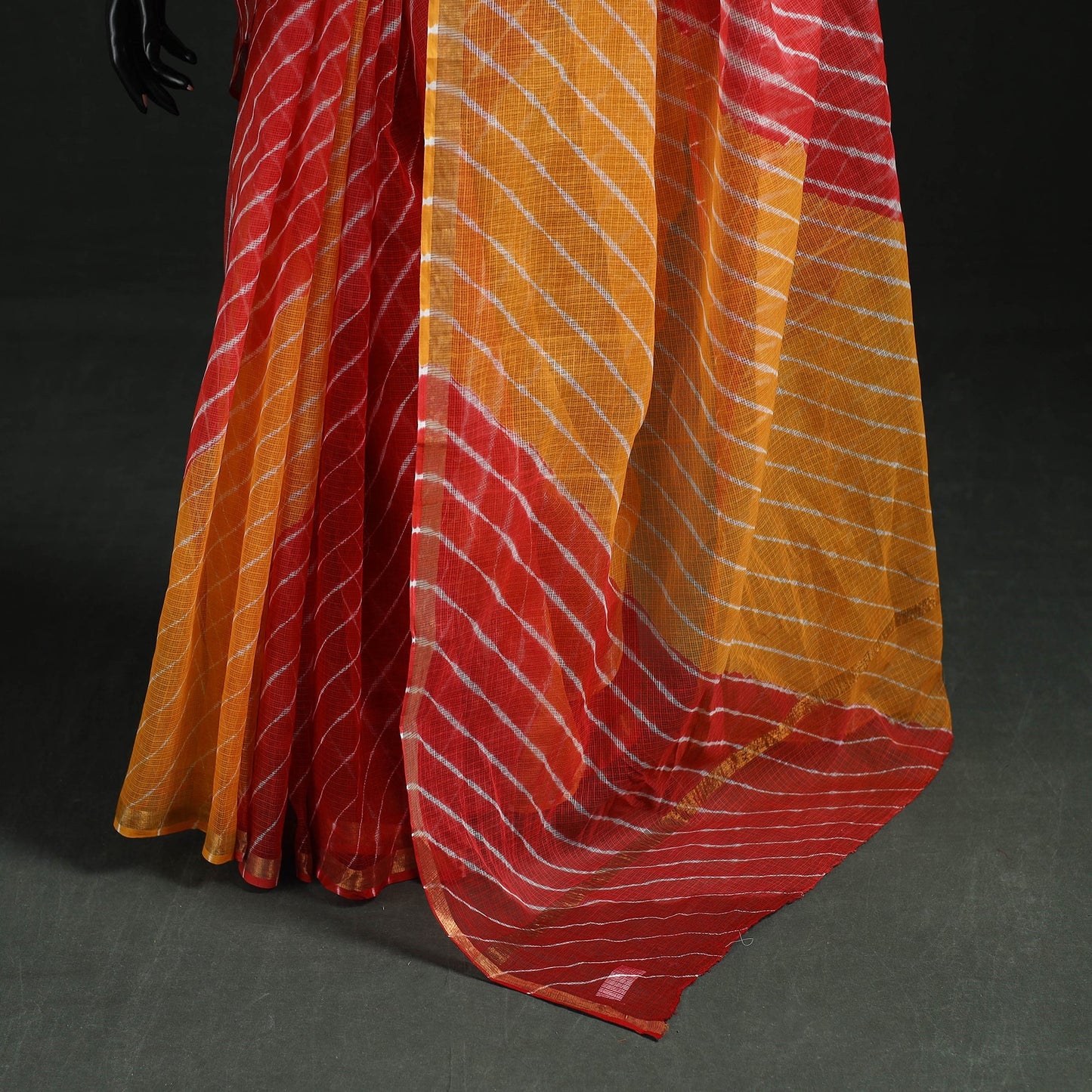 Tie-dye kota doria cotton leheriya saree 04 - handcrafted