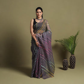 Buy Multicolor Tie-Dye Kota Doria Cotton Leheriya Saree