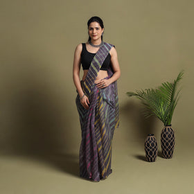 Buy Multicolor Tie-Dye Kota Doria Cotton Leheriya Saree