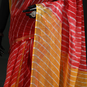 Tie-dye kota doria cotton leheriya saree 20 - handcrafted