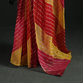 Tie-dye kota doria cotton leheriya saree 21 - handcrafted