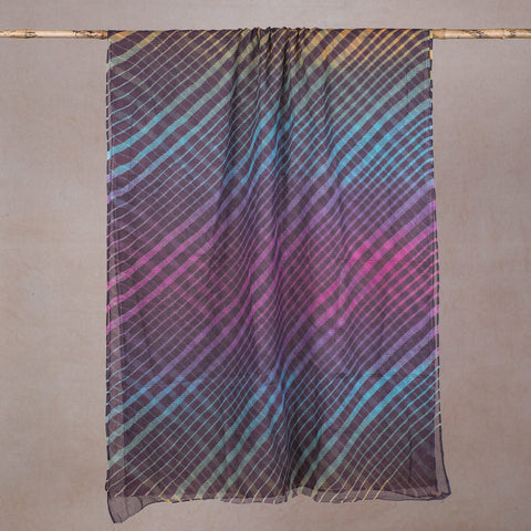 Buy Leheriya Tie-Dye Kota Doria Cotton Saree Online l iTori.com
