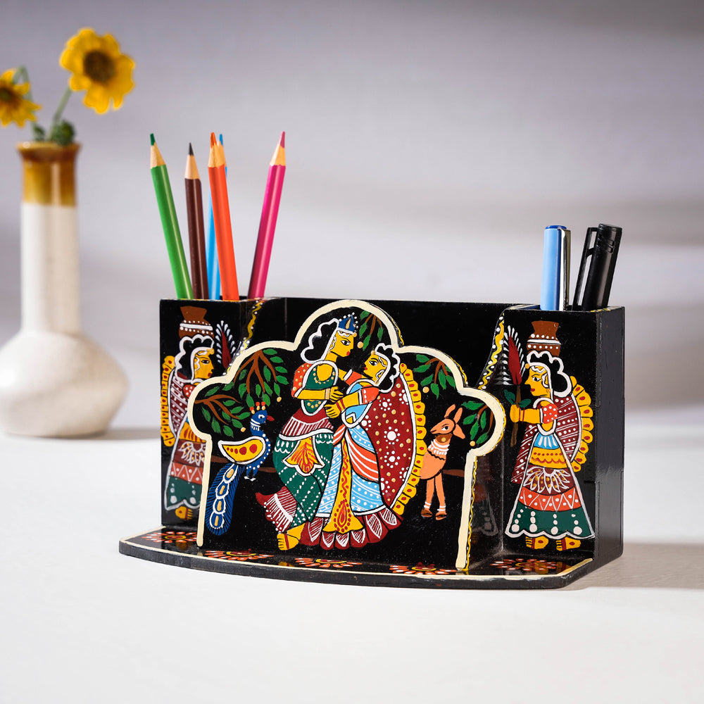 Multicolor Tikuli Art Handpainted Wooden Kitchen Tool Holder