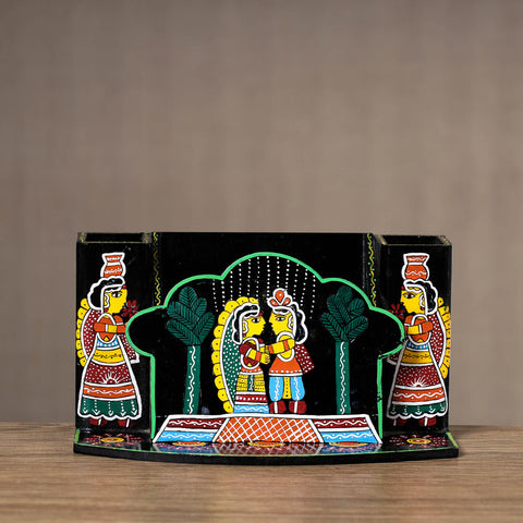 Multicolor Tikuli Art Handpainted Wooden Kitchen Tool Holder 