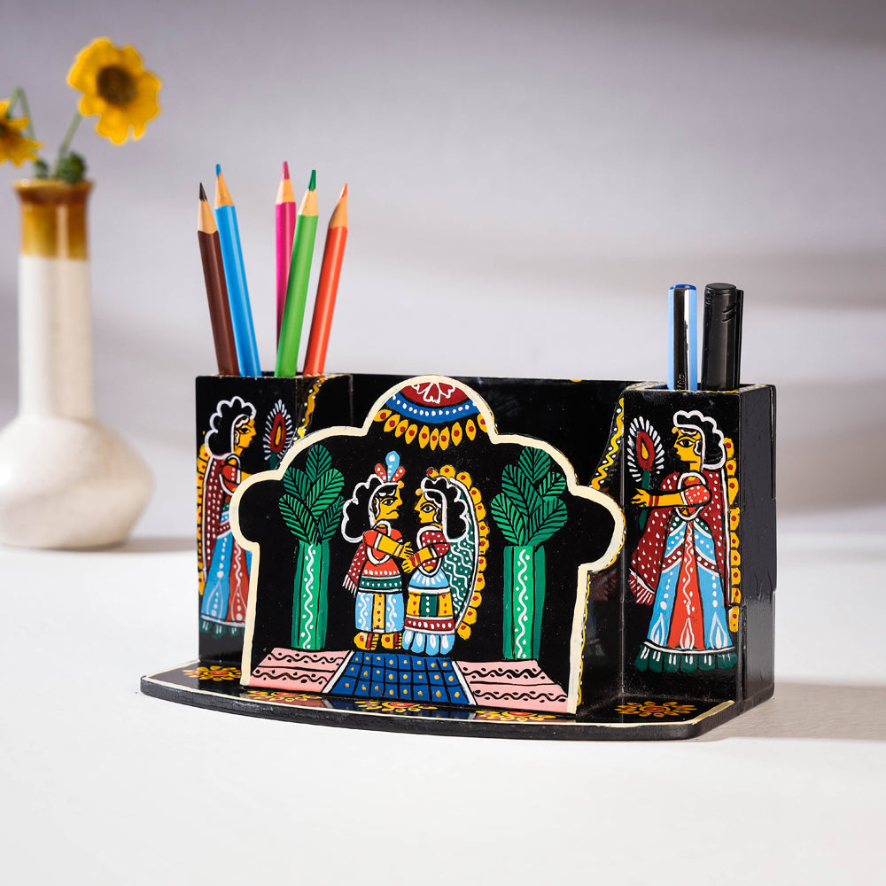 Multicolor Tikuli Art Handpainted Wooden Kitchen Tool Holder
