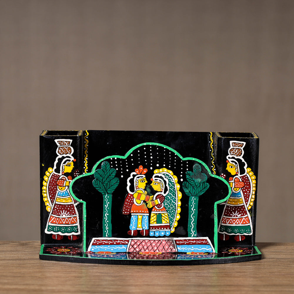 Multicolor Tikuli Art Handpainted Wooden Kitchen Tool Holder