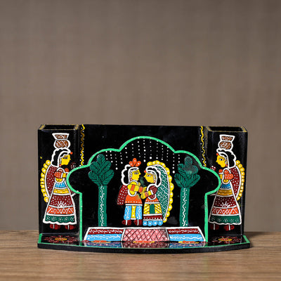 Multicolor Tikuli Art Handpainted Wooden Kitchen Tool Holder