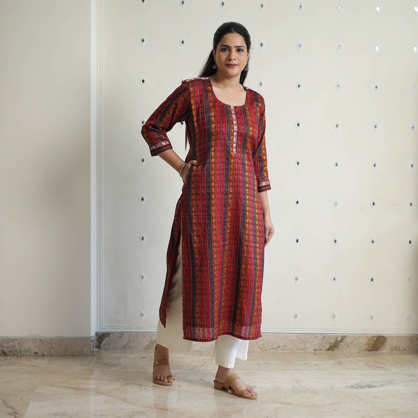 Multicolor - traditional cotton khun straight kurta