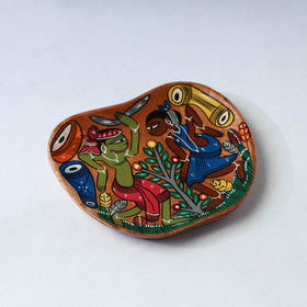 Traditional pattachitra hand painted akashmoni wooden tray