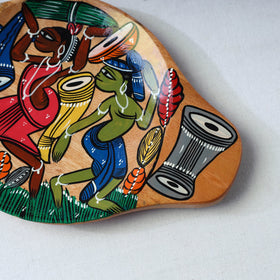 Traditional pattachitra hand painted akashmoni wooden tray