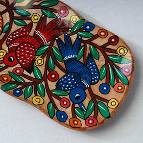 Traditional pattachitra hand painted akashmoni wooden tray