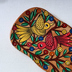 Traditional pattachitra hand painted akashmoni wooden tray