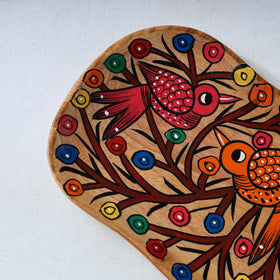 Traditional pattachitra hand painted akashmoni wooden tray