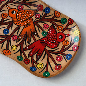 Traditional pattachitra hand painted akashmoni wooden tray