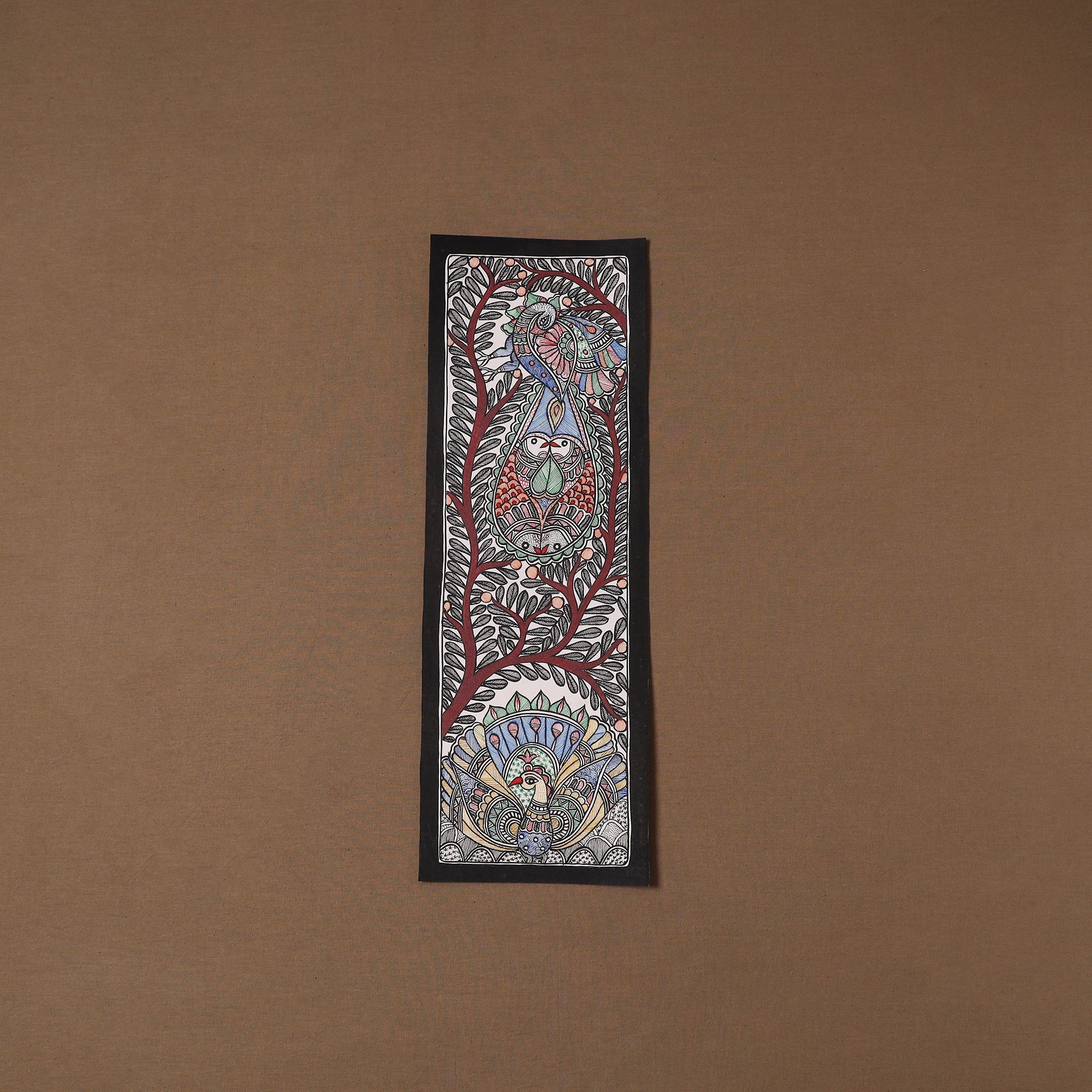 Handpainted madhubani painting by hira devi (22 x 7 in) 37