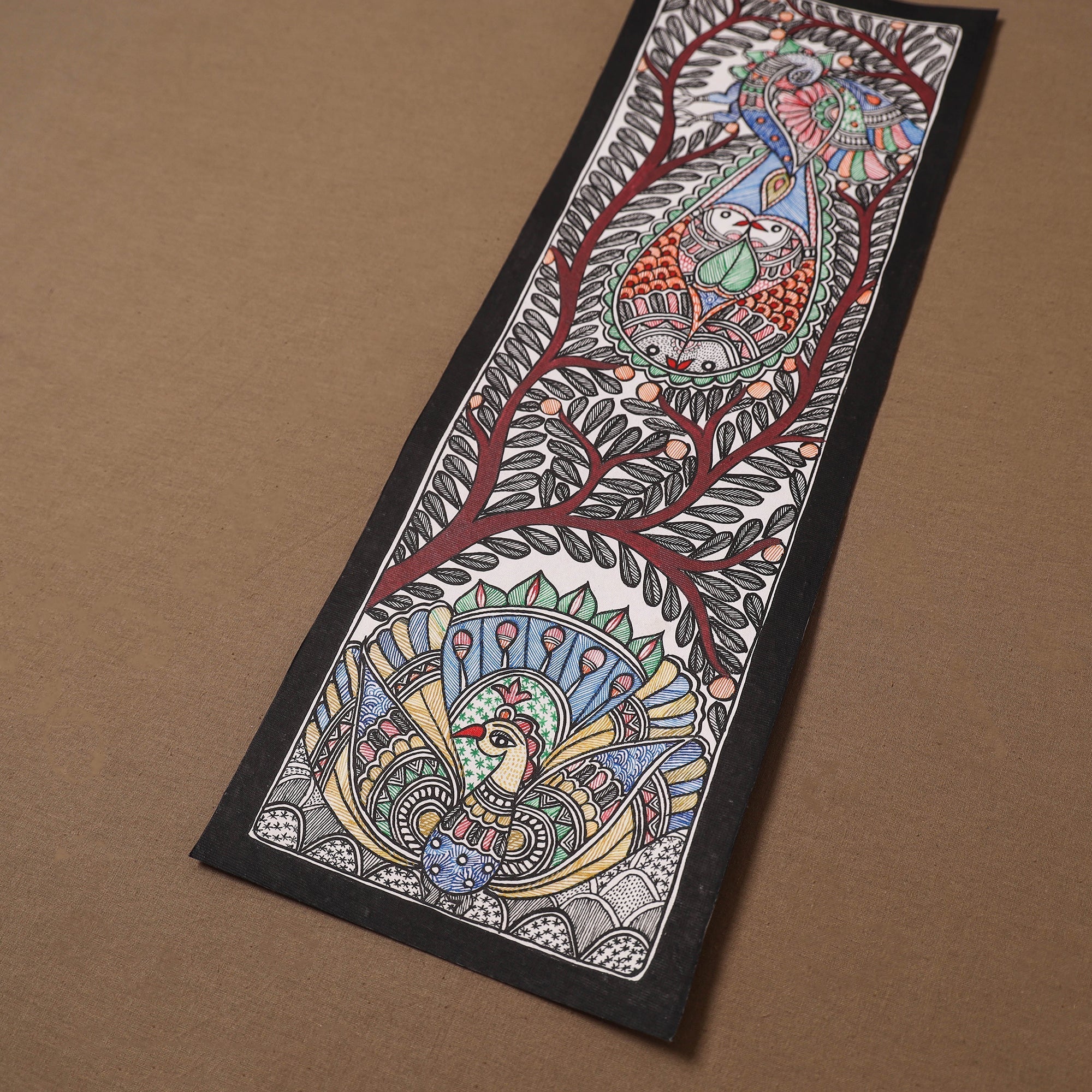 Handpainted madhubani painting by hira devi (22 x 7 in) 37