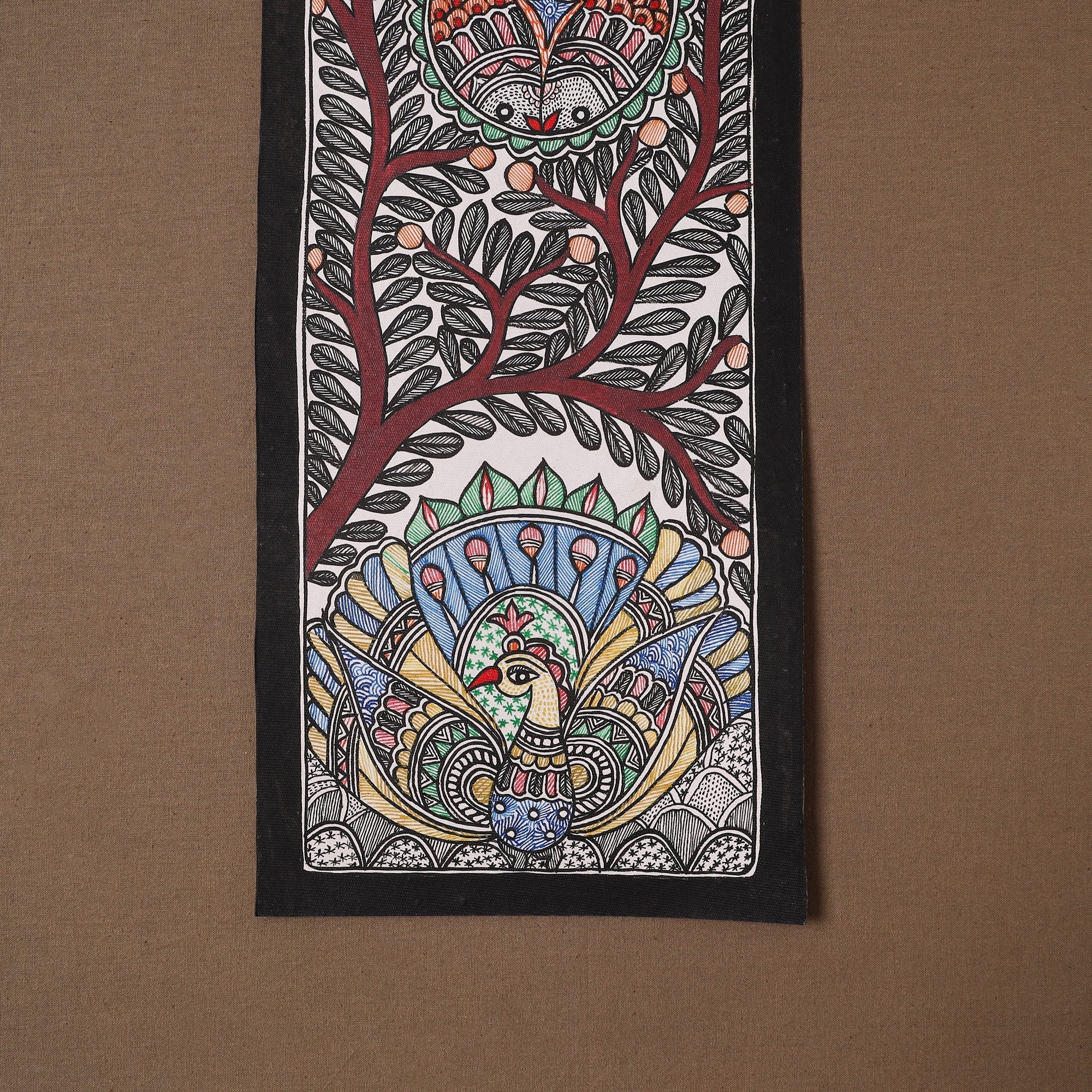 Handpainted madhubani painting by hira devi (22 x 7 in) 37