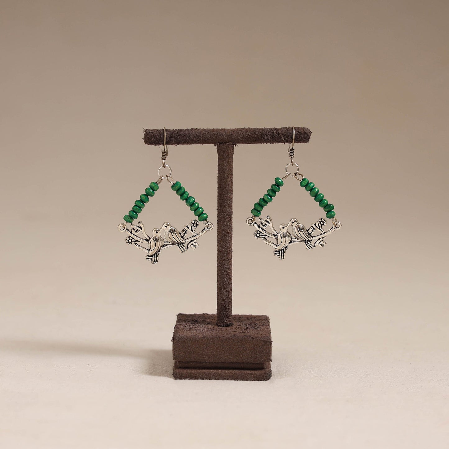 Multicolor - trisha wooden beads earrings with german