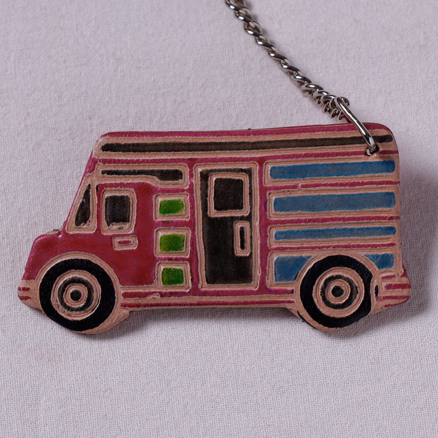 Multicolor Handcrafted Leather Keychain