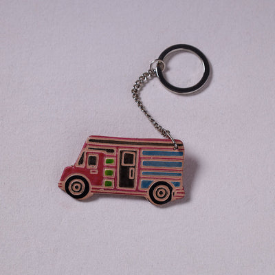 Multicolor Handcrafted Leather Keychain