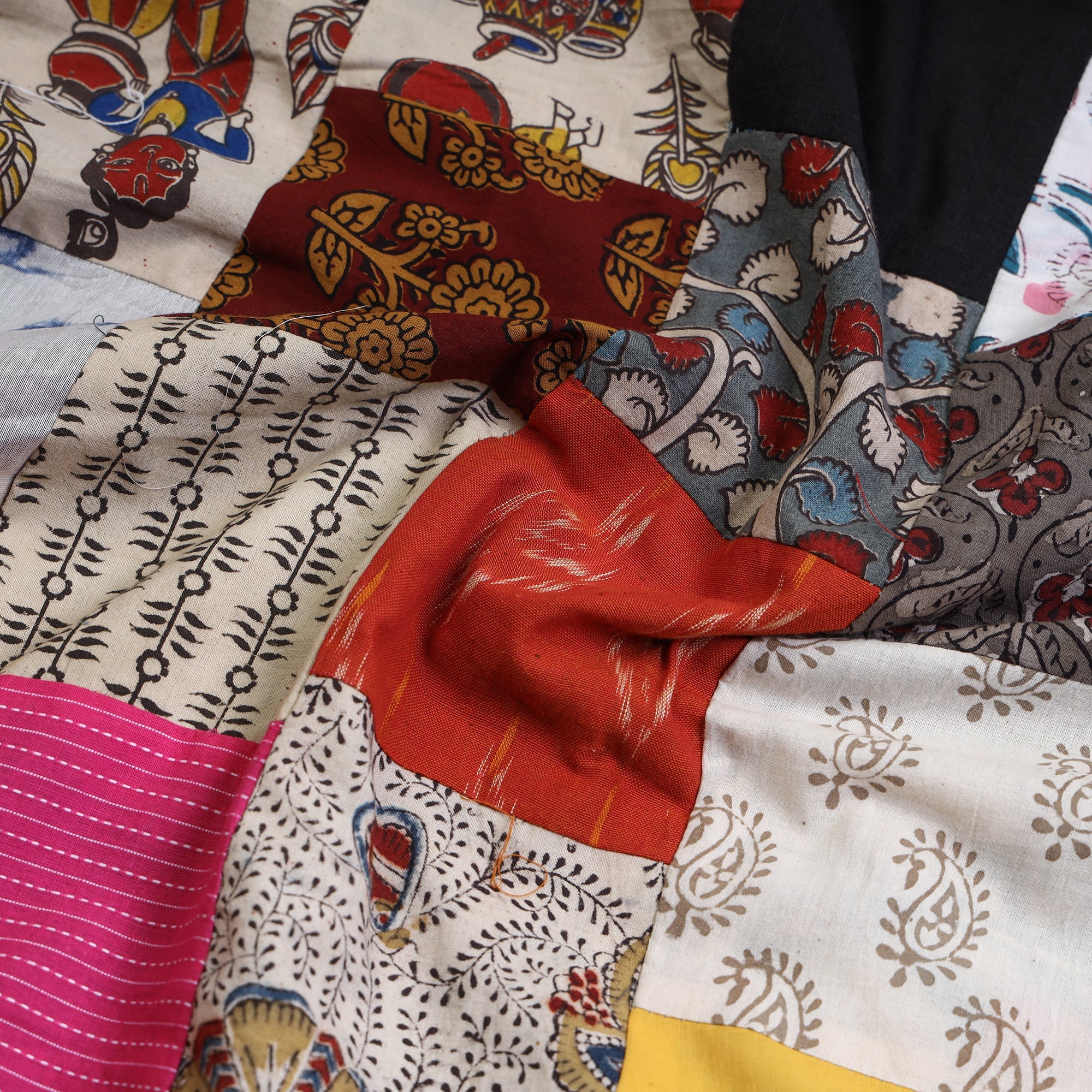  Tukdi Kaam Patchwork Cotton Kurta Material - (3.1 meter) 21 