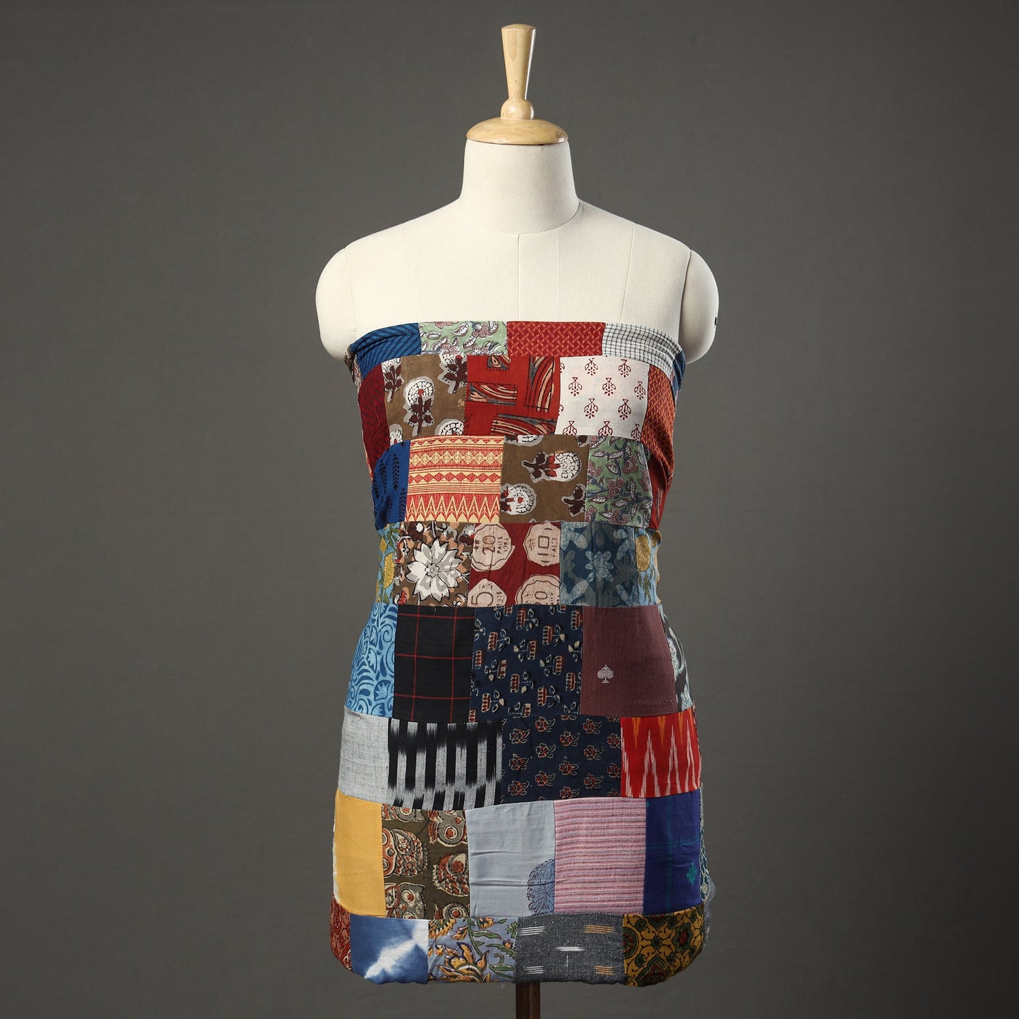 Multicolor - tukdi kaam patchwork cotton unstitched kurta