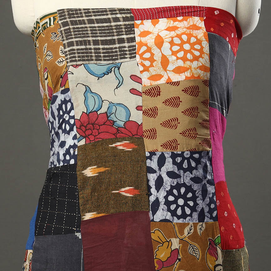  Tukdi Kaam Patchwork Cotton Kurta Material - (3.5 meter) 27 