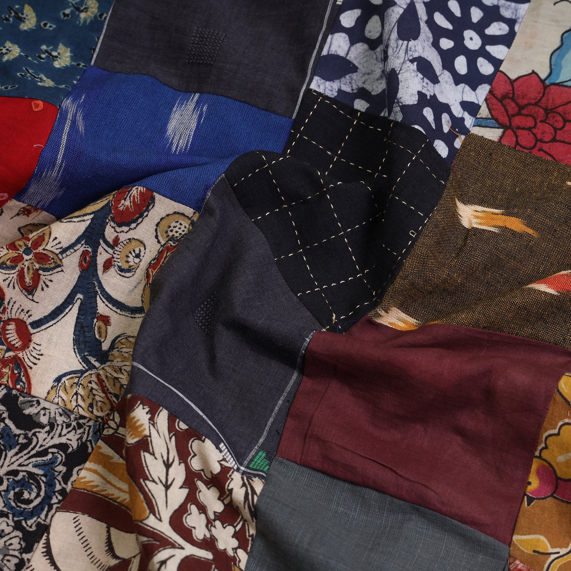  Tukdi Kaam Patchwork Cotton Kurta Material - (3.5 meter) 27 