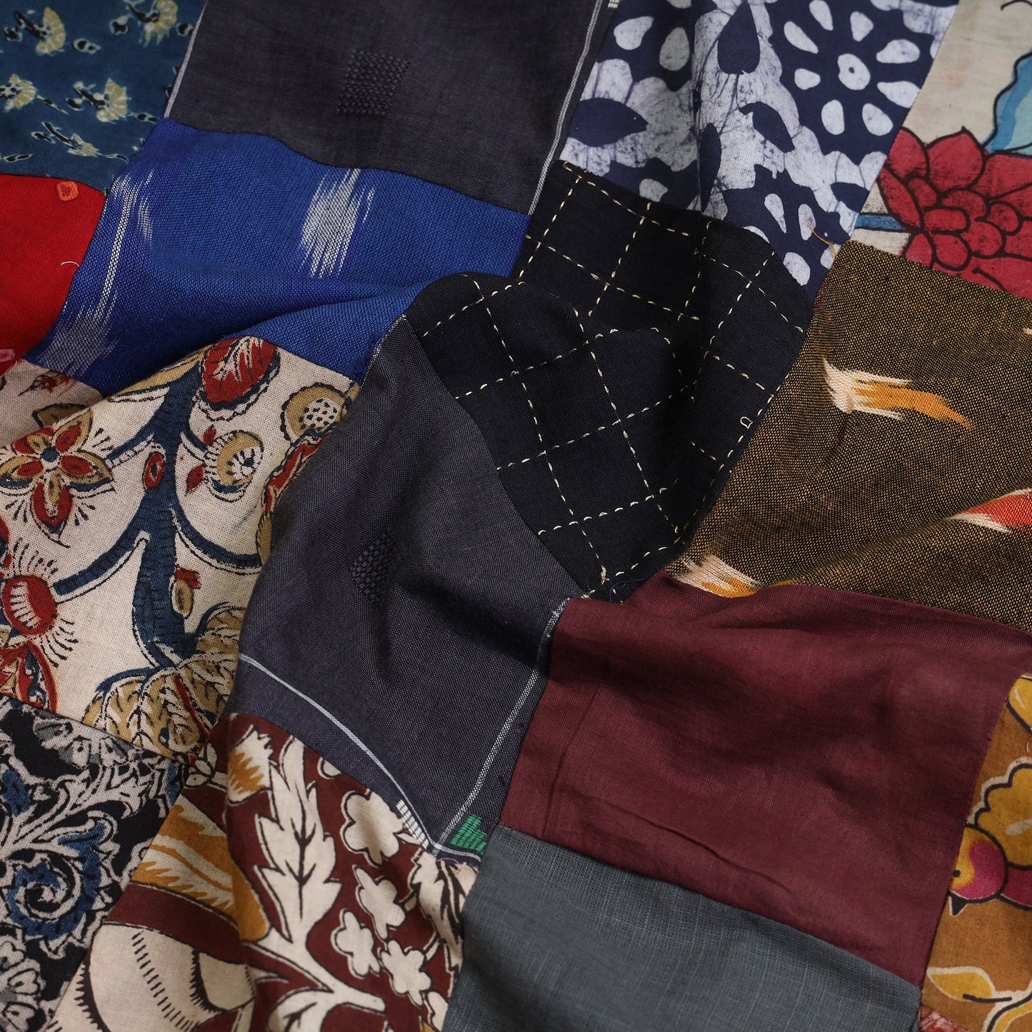  Tukdi Kaam Patchwork Cotton Kurta Material - (3.5 meter) 27 