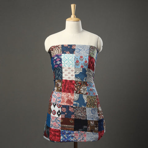 Multicolor - tukdi kaam patchwork cotton unstitched kurta