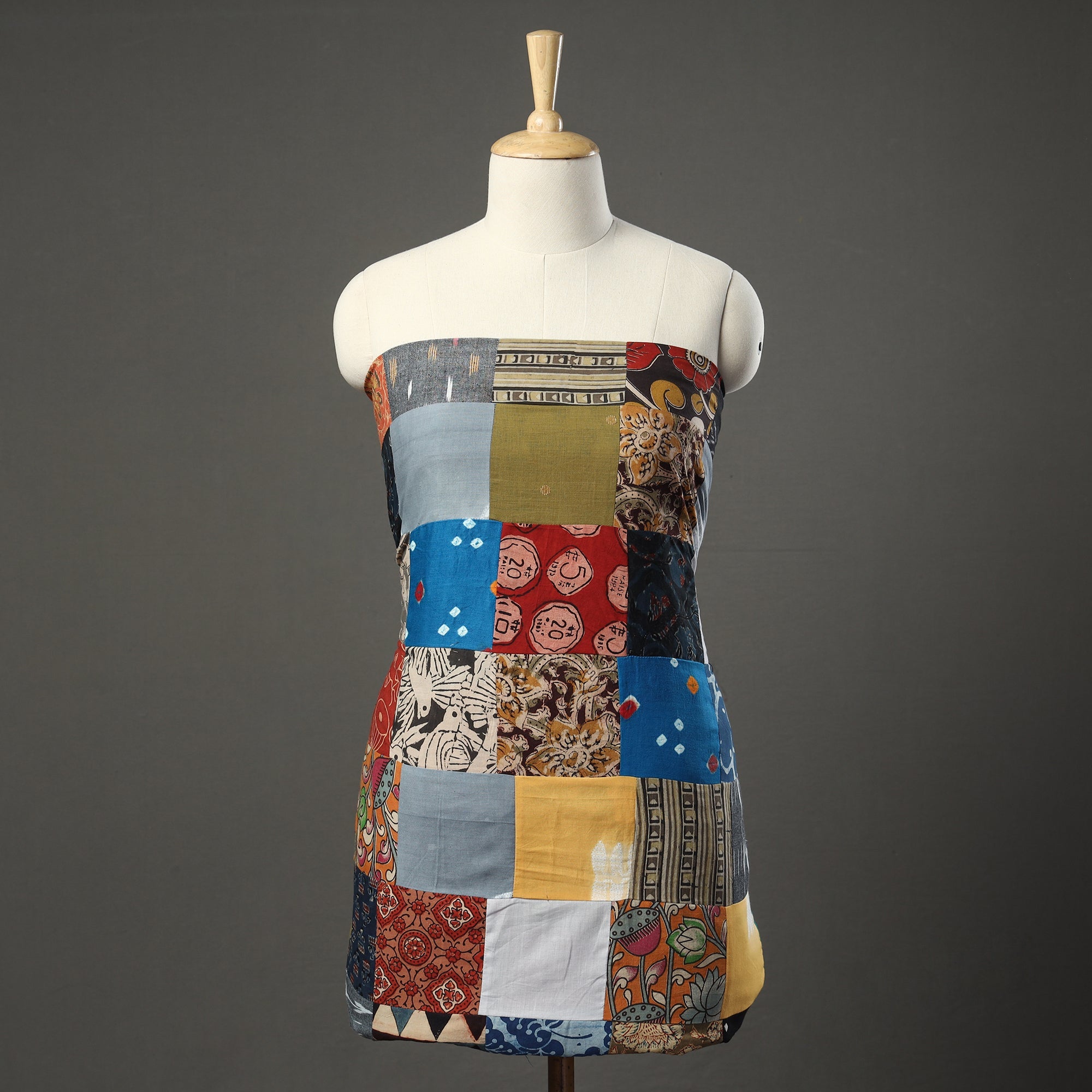  Tukdi Kaam Patchwork Cotton Kurta Material - (3 meter) 23 