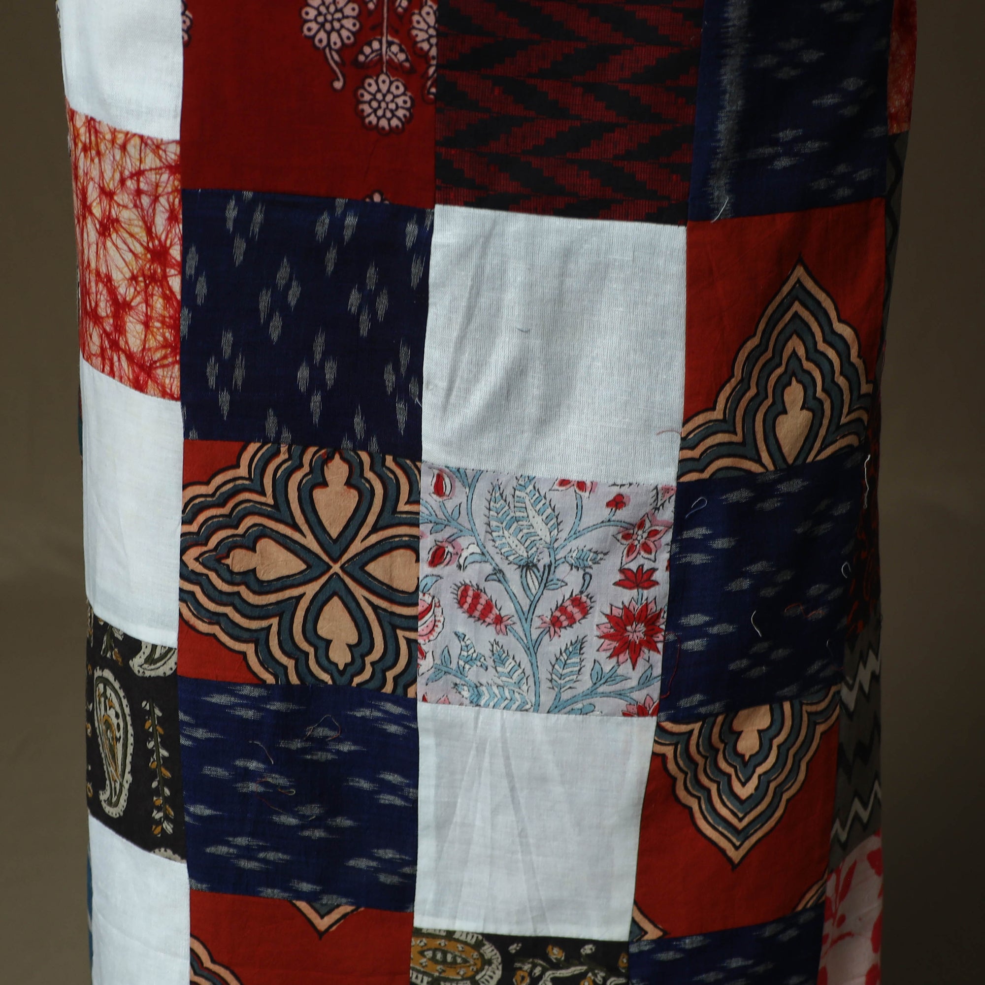 Multicolor - tukdi patchwork cotton unstitched kurta