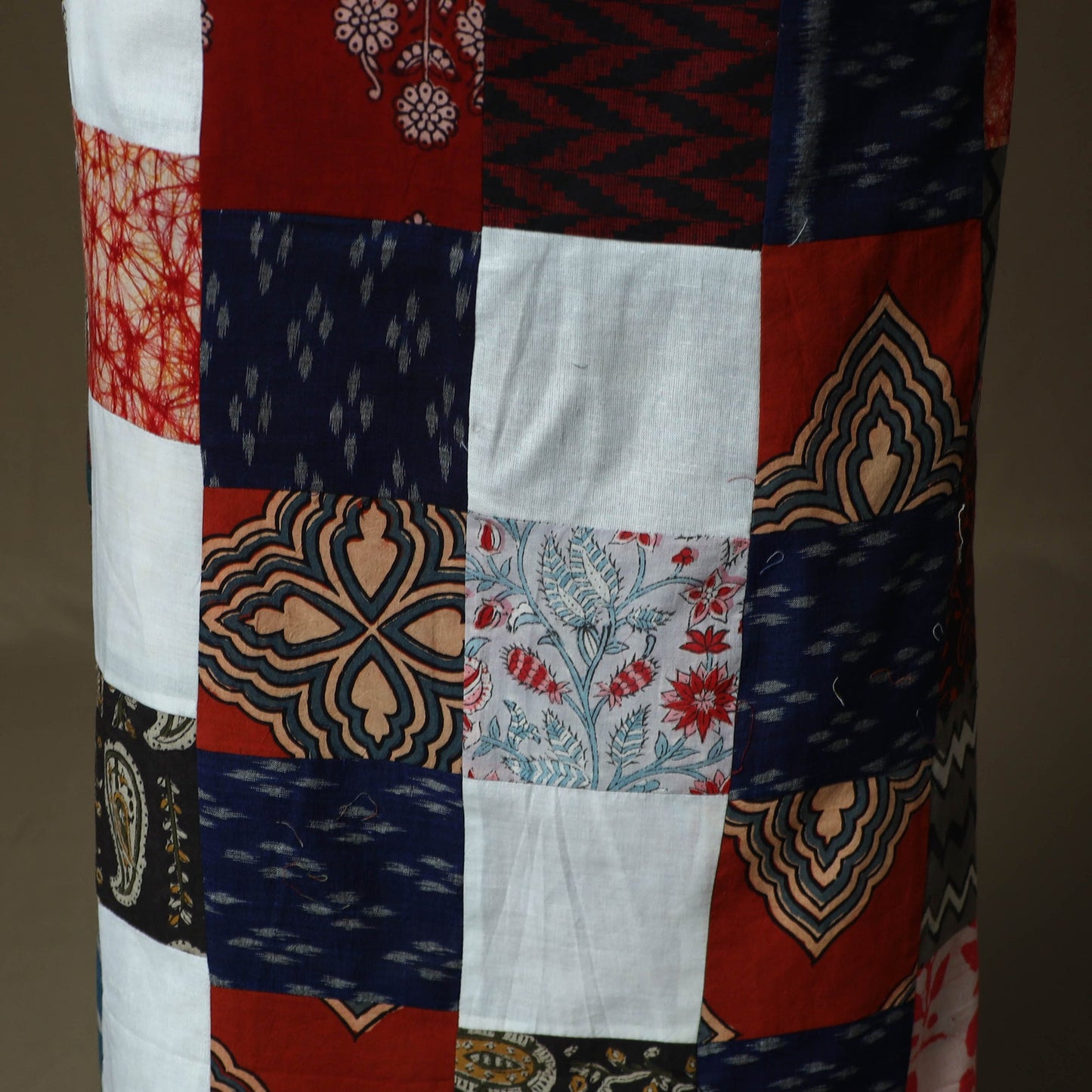 Multicolor - tukdi patchwork cotton unstitched kurta